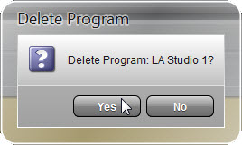 Programs panel - delete program 2