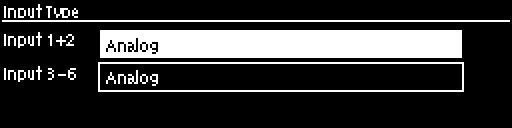 Input Type - inputs grouped config analog