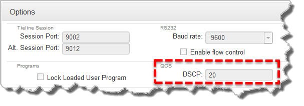 HTML Options - QoS DSCP