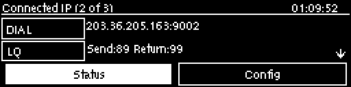 Connected IP-IP address and LQ displayed