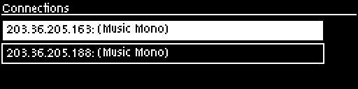 Connections screen - 2 Mono connections