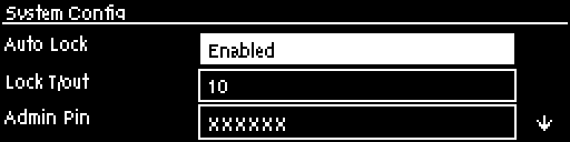 System Config - Auto Lock Enabled