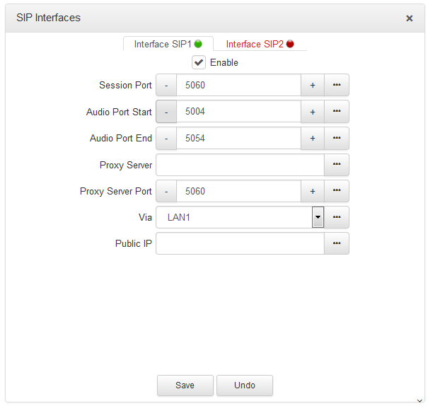 Configuring SIP Interfaces