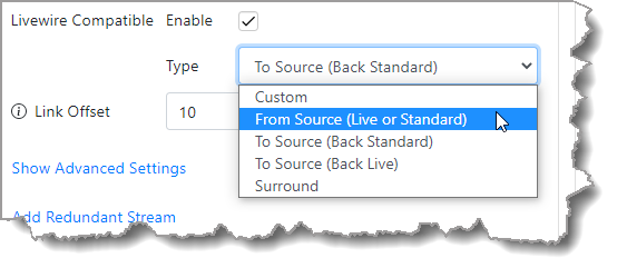 Type drop-down menu