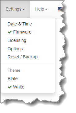 Settings panels
