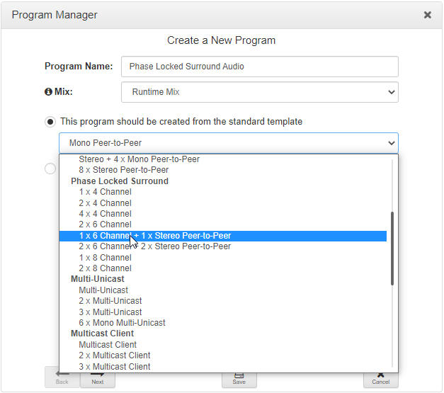 Gateway-16 phase locked program options 