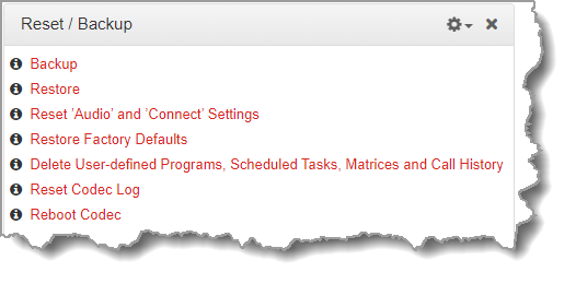 Reset-panel