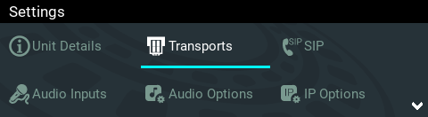Settings-Transports